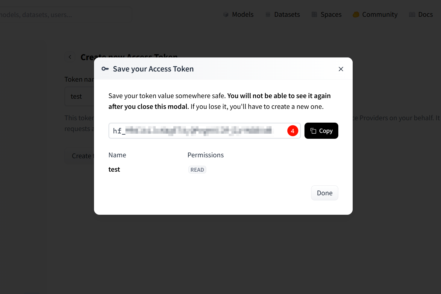 3. 获取并配置 Hugging Face Token（重要）示意图