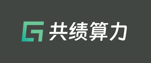 共绩算力图形与白色中文锁定组合，适用于深色背景