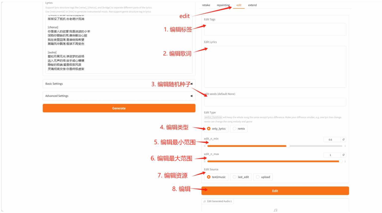2.3 Edit Tab示意图