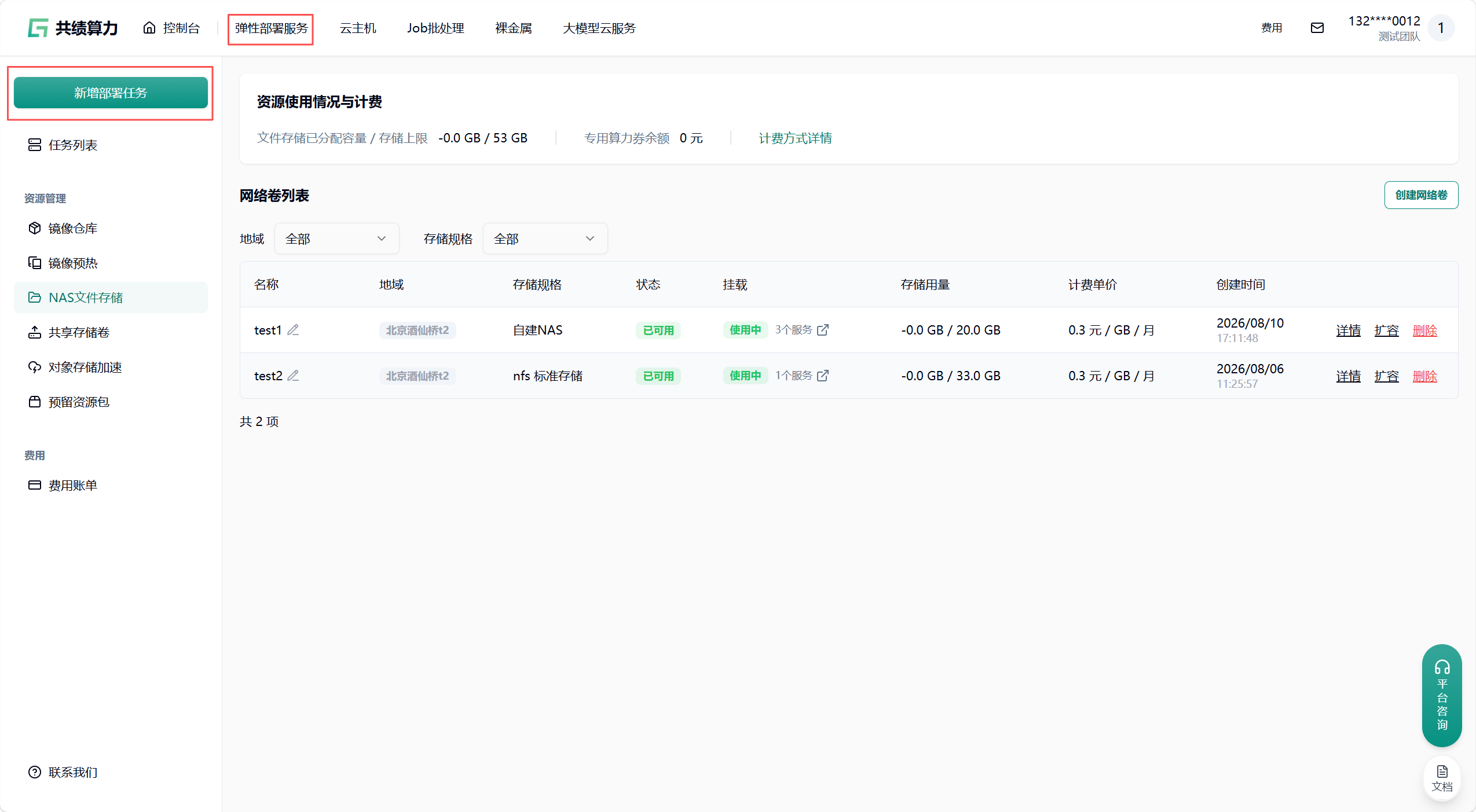 创建网络卷示意图